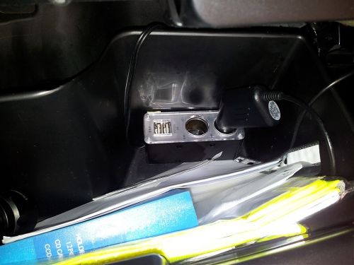 Adapter inside glove compartment